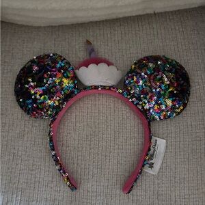 Disney Parks Birthday Candle Cupcake Minnie Ears